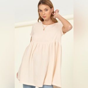 Super soft cotton muslin mini dress